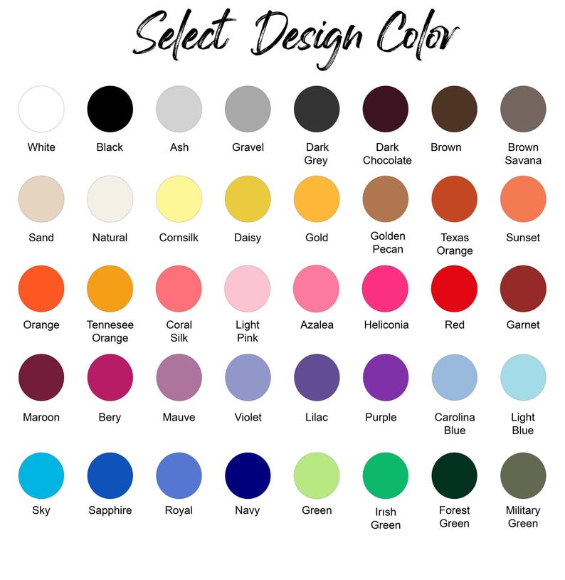 a color chart with different colors of paint
