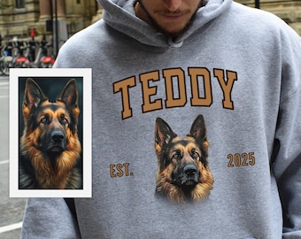 Custom Dog Face Sweatshirt with Name, Personalized Pet Hoodie, Dog Sweater for Dog Owner Gift, Pet Portrait Sweater, Gift for Dog Mom