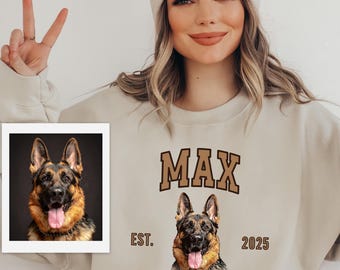 Custom Pet Sweatshirt, Personalized Dog Hoodie, Dog Sweater for Pet Owner, Pet Portrait Sweater, Gift for Dog Mom, Dog Face Sweater