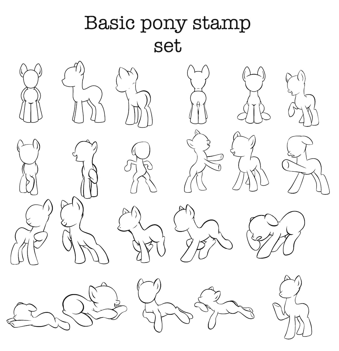Procreate Stamp Brush Set Basic Pony Stamps - Etsy