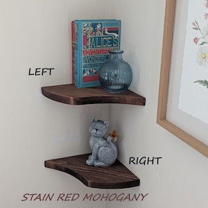 Modern Floating Corner Shelf - Floating Shelf - Round Wooden Floating Shelf - Rustic Wooden Corner Shelf - Modern Farmhouse Corner Shelf
