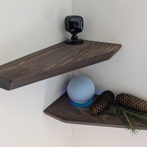 Corner Floating Shelf with Cable Hole: Home Decor