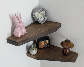 Estantería flotante de esquina: tamaño personalizable, decoración moderna para el hogar.