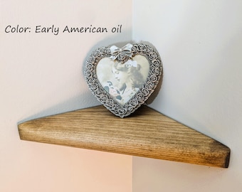 Solid Wood Corner Shelf: Triangular Radius Floating Shelf