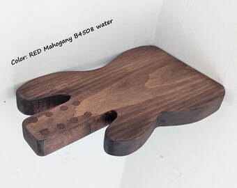 Guitar Corner Shelf: Handmade Solid Wood Floating Shelf