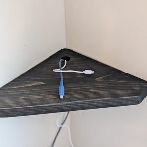 Pentagonal Corner Shelf with Cable Hole