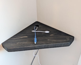 Pentagonal Corner Shelf with Cable Hole