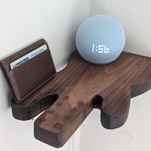 Guitar Corner Shelf: Handmade Solid Wood Floating Shelf