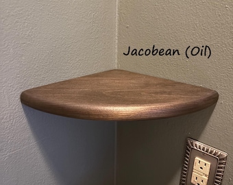 Round Wooden Corner Shelf: Red Mahogany Floating Shelves