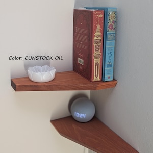 Pentagonal Corner Floating Shelf: Solid Wood Home Decor