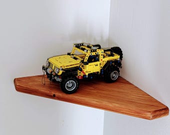 Estante pentagonal para Lego, expositor de madera maciza para objetos de colección.
