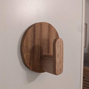 Oak Wood Wall Hook: Modern Self-Adhesive Peg Hanger