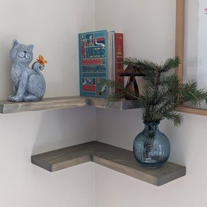 Estante flotante de esquina hecho a mano: organizador minimalista moderno