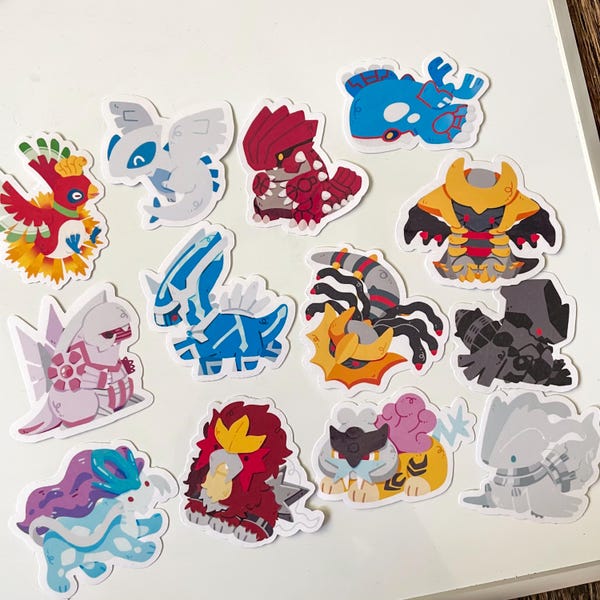 Legendary Pokemon Die Cut Stickers