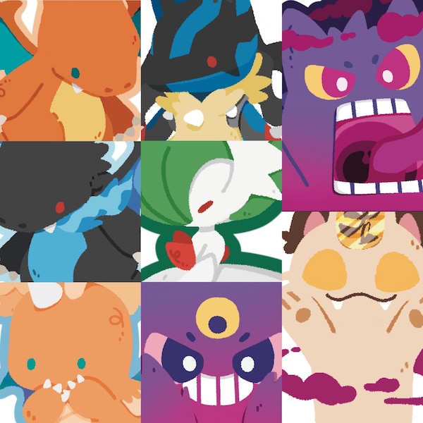 Mega & Gigantamax Evolution Pokemon Die Cut Stickers