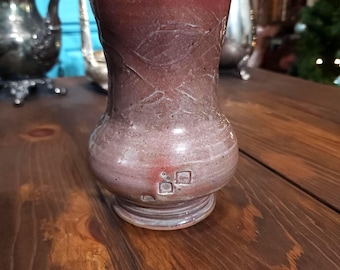 Jarrón de cerámica de estudio vintage: Gres torneado a mano, tonos tierra brutalistas (años 70)