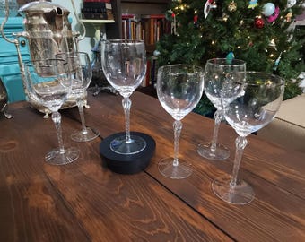 Copas de vino de cristal Lenox Madison / Copas de tallo retorcido, juego de 4 o 6