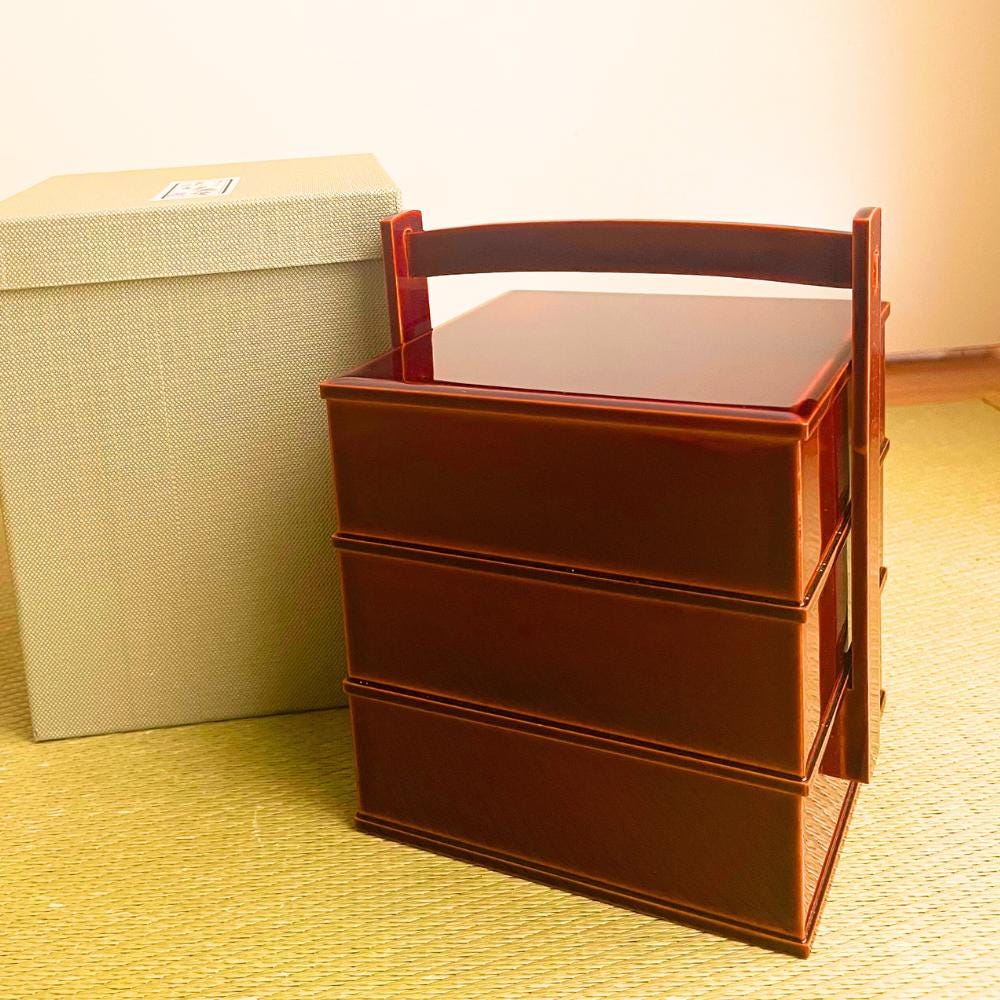 ヴィンテージ 春慶漆器 重箱 弁当箱 | 取っ手付き3段重ね重箱 - Etsy 日本