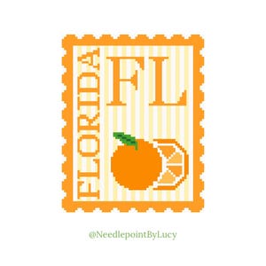 Florida Orange Stamp Nadelspitzen Stickmuster PDF
