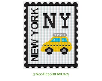 New York City Stamp Needlepoint Chart PDF