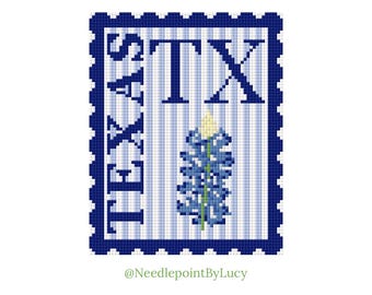 Texas Bluebonnet TX bloemenstempel reisborduurpuntkaart PDF downloaden