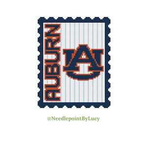 Auburn Alabama Needlepoint Stamp PDF Chart Download