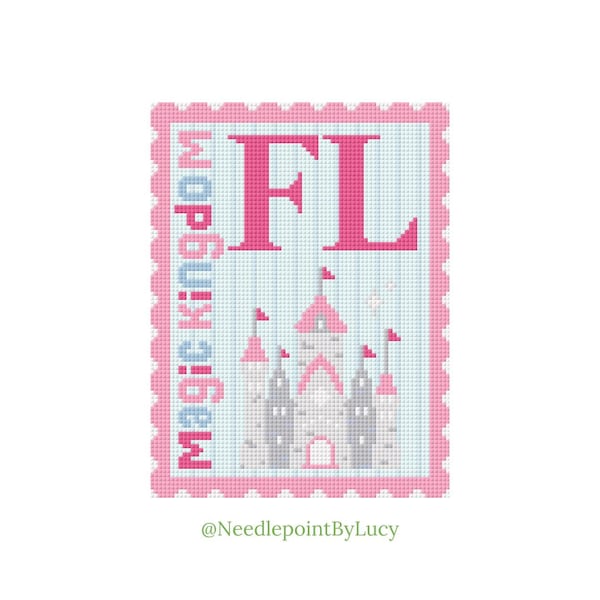 Inspired Florida Castle Stamp Needlepoint Chart Download PDF