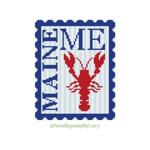 Maine Lobster East Coast Travel Needlepoint Chart Download PDF