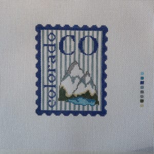 Colorado Rocky Mountains Stamp Travel Needlepoint Chart Download PDF image 3