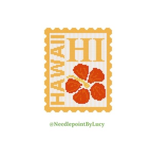 Hawaï-hibiscusstempel borduurkaart pdf