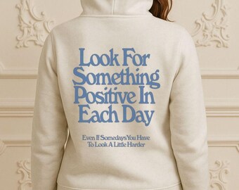Positieve vibes-hoodie - uniseks sweater van zware kwaliteit, inspirerend cadeau, gezellige vrijetijdskleding, dagelijkse motivatie, opbeurende kleding, [...]