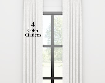 Textured Bliss Pinch Pleat and Euro Pleat Panels with Standard or Blackout Lining. Custom Drapes, Made to Order