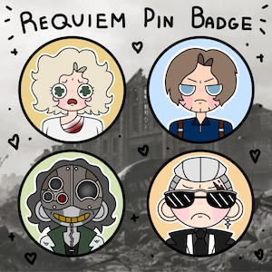 Resident Evil (Biohazard) Requiem Pin Badge Buttons