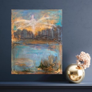 Angel Wings Painting  Original Acrylic wall art Guardian Angel art gift