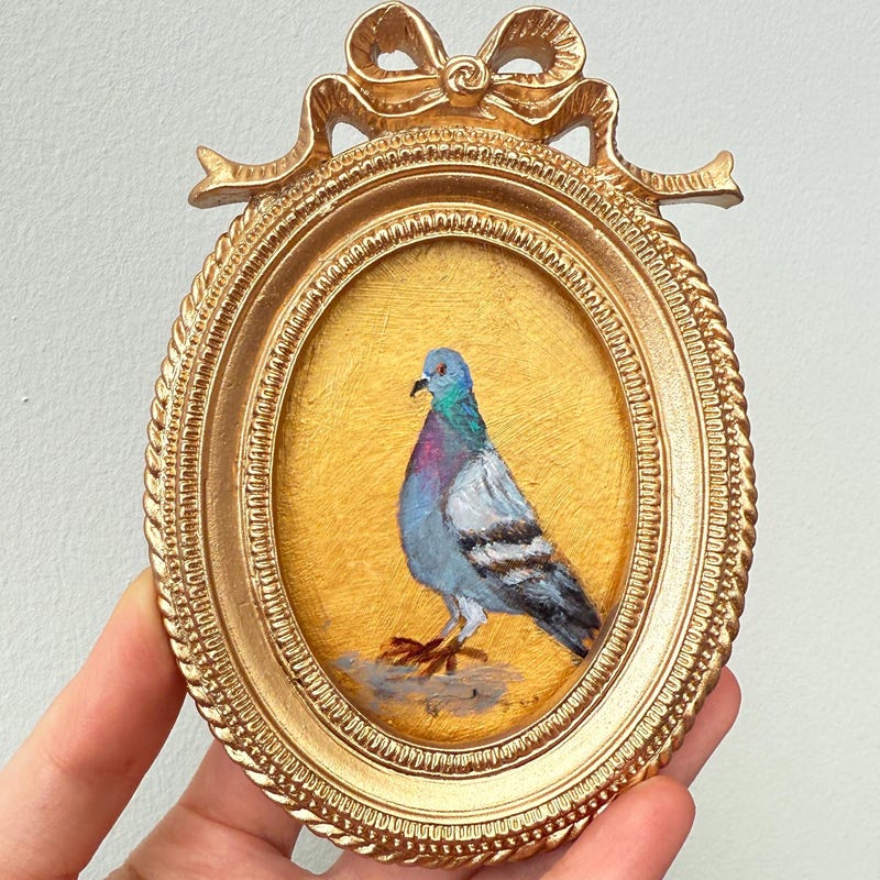 acrylic-pigeon-paintings-etsy