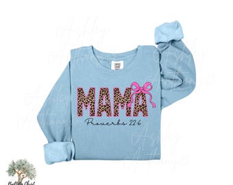 Felpa con stampa leopardata e fiocco rosa Mama