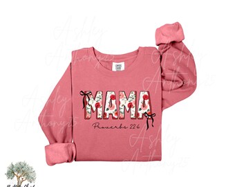 Felpa con cappuccio floreale per la mamma / Felpa girocollo per la festa della mamma