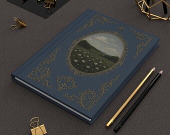 Elegant blommig inbunden anteckningsbok, vintage anteckningsbok för skrivande, present till konstnärer, poeter, lärare, dagbok, minnen