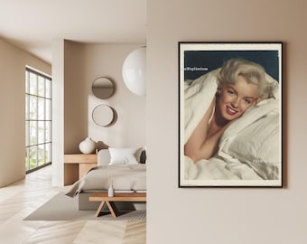 Marilyn Monroe in Bed Under the Sheets – Vintage Bed Portraits – Retro Hollywood Print Bundle (10 Images)