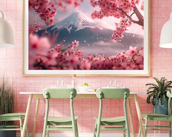 Sakura Mount Fuji Blossom Dreamscape – 10-Image Cherry Blossom Japan Landscape Bundle | Pastel Pink Aesthetic | Digital Download ZIP+PDF