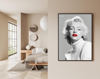 Marilyn Monroe Digital Art Set – 5 Vintage Wall Prints, Retro Hollywood Glamour Decor