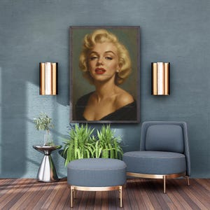 Marilyn Monroe Vintage Portrait Set of 5 – Retro Black & White Glamour Wall Art | Hollywood Icon Digital Print Download