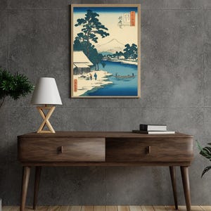 Utagawa Hiroshige Inspired Japanese Woodblock Art Set of 5 Print – Ukiyo-e Wall Decor  Digital Download  Mt. Fuji Landscape Poster
