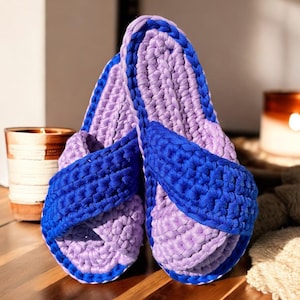 TeeToes Handmade Crochet Slippers – Eco-Friendly T-Shirt Yarn House Shoes, Upcycled Cozy Slippers for Women, Sustainable Gift Idea