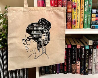 Canvas Book Bag - Book Tote, Canvas Tote Bag, Bookish, Book Lover, Reader, Book Girl, Library Bag, Book Gift, Gift for Reader, Booktok Merch