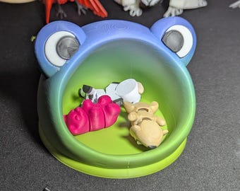 Cuenco de rana impreso en 3D: un bonito plato de rana verde para aperitivos, baratijas o escritorio. Cuenco de rana impreso en 3D. Bonita bandeja de rana: cuenco de rana con ojos grandes.