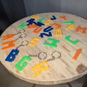 Letter Key chain Custom Brick- Personalized Alphabet Block Key chains in Fun Colors - Perfect Gift for Kids, Friends, and LEGO Enthusiasts