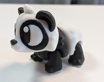 3D Printed Articulated Baby Panda Figurine Poseable Flexi Bear Desk Toy Gift