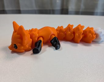 Articulated Fox Fidget Toy – 3D Printed Desk Pet, Flexible Figurine