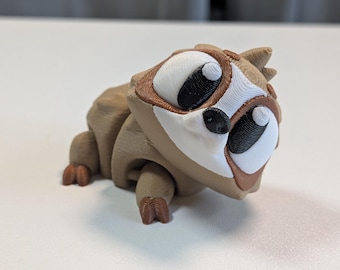 3D Printed Articulated Baby Sloth Figurine Poseable Flexi Animal Desk Toy Gift